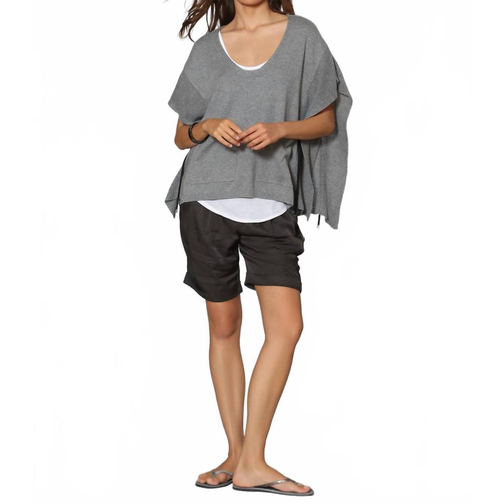 NEW LABEL+THREAD women's tunisian tunic top in thunder/navy